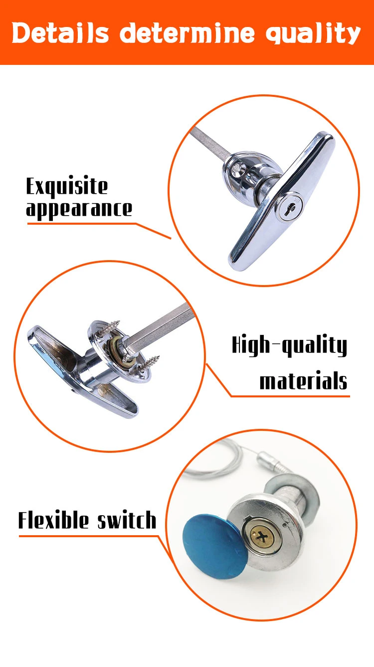 China Manufacturer Sectional Overhead Door Garage Lock Handle Garage Door T-Locks Lock for Garage Door