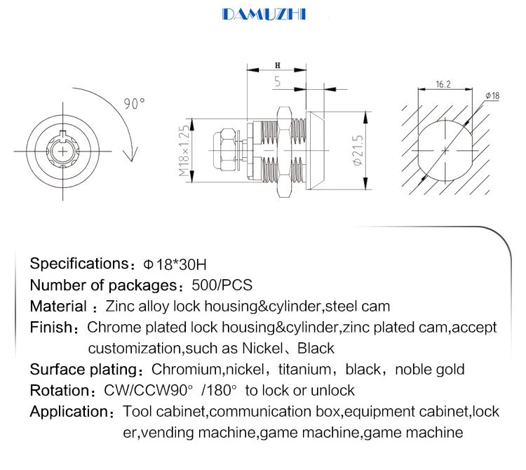 Locker Lock Tubular Cam Lock Game Machine Lock