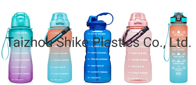 2.5 Liter Gym Water Jug Bottle Gallon Botol Minum Anak Motivational Frost Plastic Water Bottle with Straw